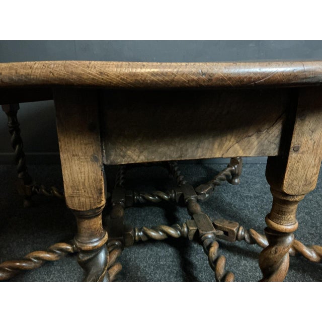 Early 18th Century Large Antique Oak Gate Leg Table, 1700s For Sale - Image 5 of 11