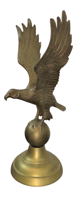 Mid 20th Century Brass Flying Eagle Statue
