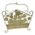 Vintage Late 20th Century Wrought Iron Floral Magazine Rack With Daisy & Leaf Metalwork- Cottage Shabby Chic Décor For Sale