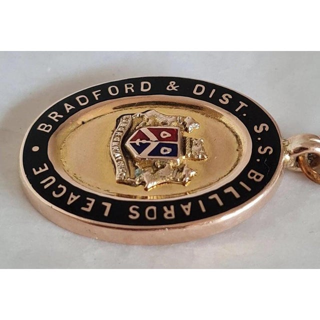 Gold and Enamel Billiards League Medallion from Fattorini & Sons For Sale - Image 4 of 11