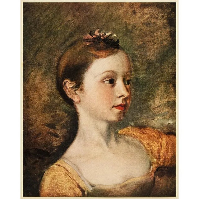Paper 1956 After Thomas Gainsborough "The Painter's Daughter Mary", Vintage Full-Color Print For Sale - Image 7 of 8
