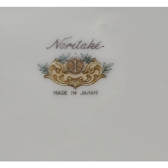 Pink Vintage Noritake Japan Hand Painted Floral Gilded Large Serving Platter For Sale - Image 8 of 9