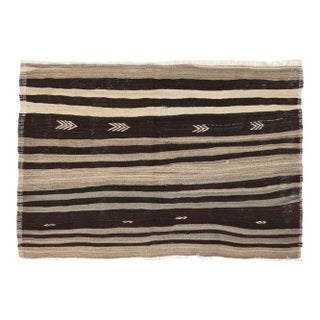 Striped Vintage Kilim Rug - 4`0″ X 5`11″ For Sale