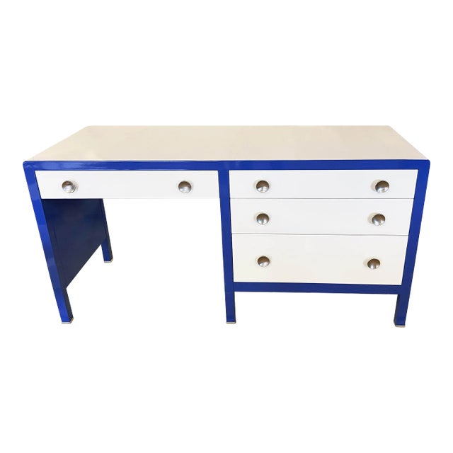 1940s Norman Bel Geddes Metal Tanker Desk for Simmons For Sale