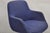 Mid-Century Modern Vintage Mid Century Modern Blue Upholstered Chrome Swivel Base Club Arm Chair For Sale - Image 3 of 10