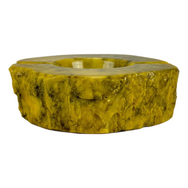Large Mid-Century Yellow Alabaster Ashtray attributed to Romano Bianchi, Italy, 1960s For Sale