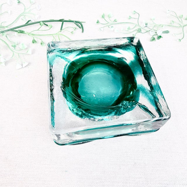 Green Vintage Murano Glass Ashtray in Green Glass, 1970s For Sale - Image 8 of 13