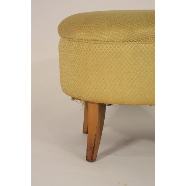 Wood 1950s Upholstered Ottoman For Sale - Image 7 of 12