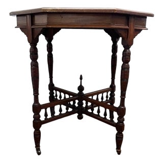 Antique Aesthetic Movement English Mahogany Octagonal Occasional Table, 1900 For Sale