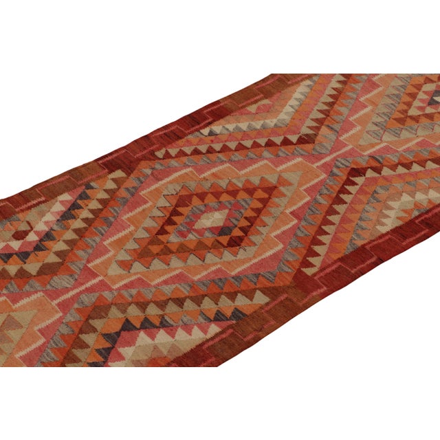Rug & Kilim Vintage Tribal Kilim Runner in Red, Beige-Brown and Orange Geometric Patterns For Sale - Image 4 of 8