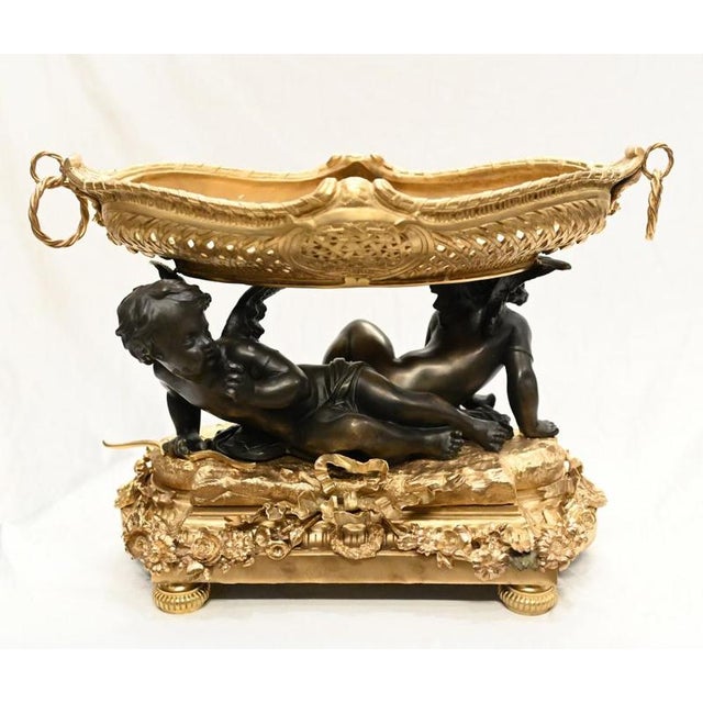 French Bronze Ormolu Cherub Tazza Dishes, Set of 2 For Sale - Image 6 of 7