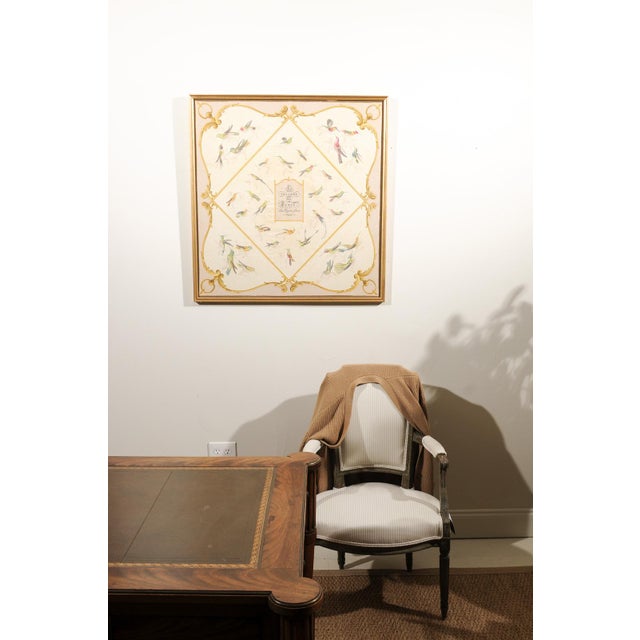A captivating blend of French luxury and decorative artistry, this framed Hermès silk scarf transforms an iconic fashion...