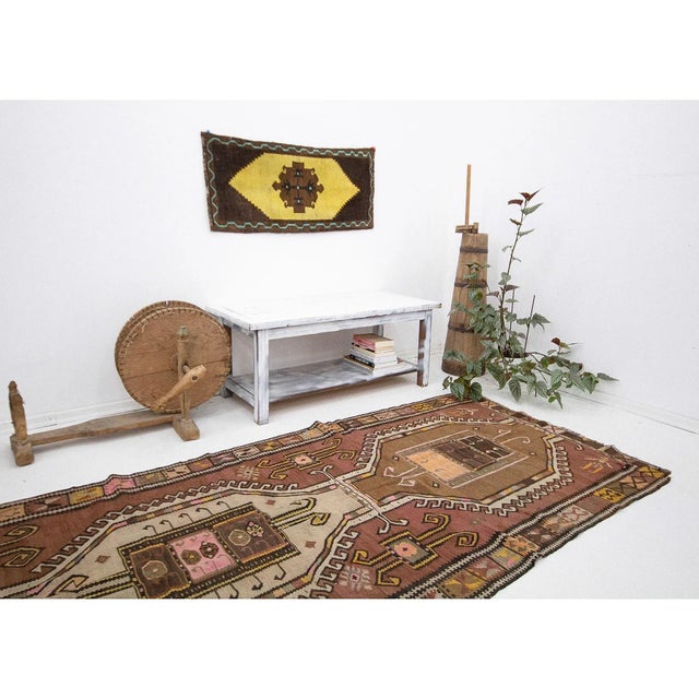 Handwoven Vintage Turkish Kars Kilim Rug For Sale In Los Angeles - Image 6 of 7