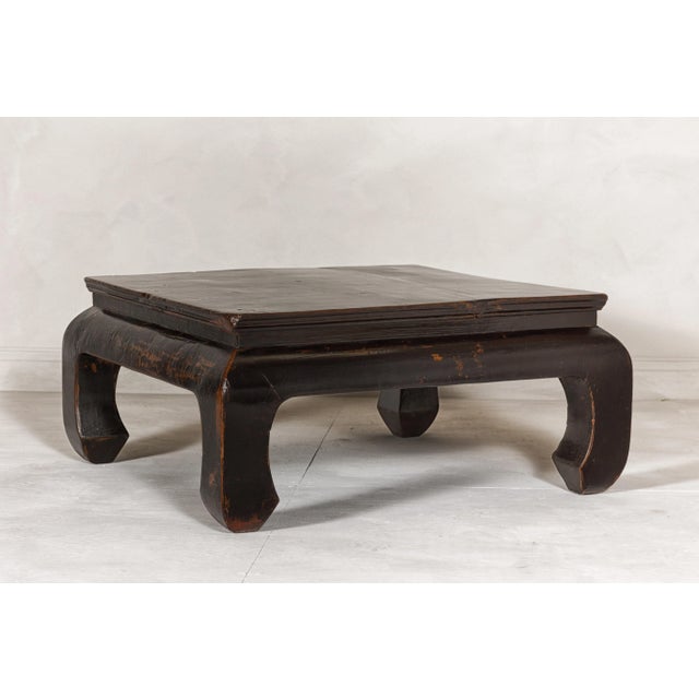 Chow Legs Dark Lacquered Coffee Table with Gloss Patina, Antique For Sale - Image 9 of 12