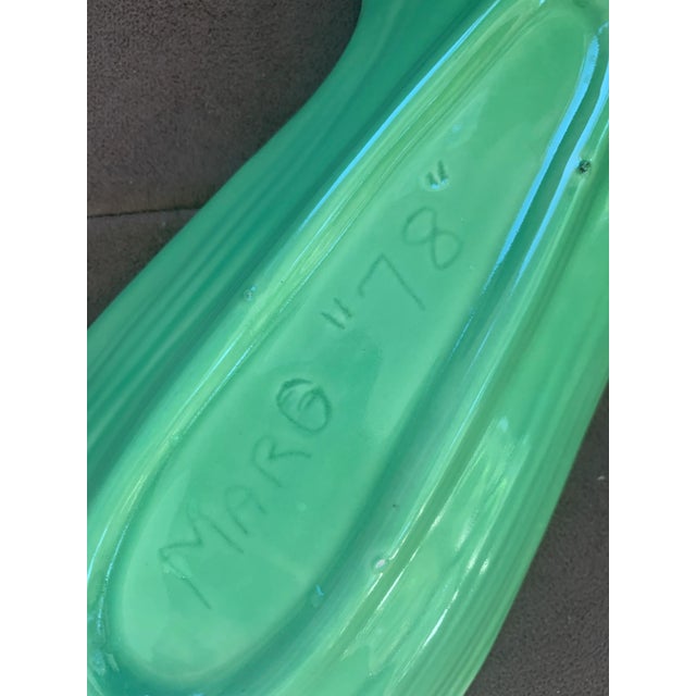 Vintage Majolica Handmade Selera Leaf Salad Plate For Sale In New York - Image 6 of 7