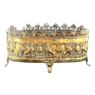 French Napoléon III Chased and Gilt Brass Mantel Jardinière, 1870s For Sale