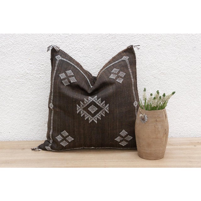 Ebony Ebony Souk Large Silk Rug Pillow For Sale - Image 8 of 8