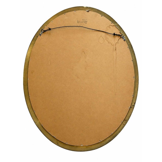 Late 20th Century Uttermost Oval Wall Mirror Gold Tone Ornate Frame Hollywood Regency 30x24 For Sale - Image 5 of 7