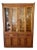 1980’s Rattan Wrapped Faux Bamboo Lighted China Cabinet For Sale