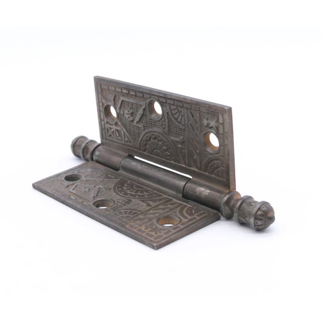 Antique Cast Iron Aesthetic 3.5 X 3.5 Butt Door Hinge For Sale - Image 4 of 4