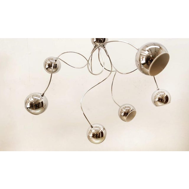 Adjustable Chandelier with Chrome Spheres For Sale - Image 9 of 14