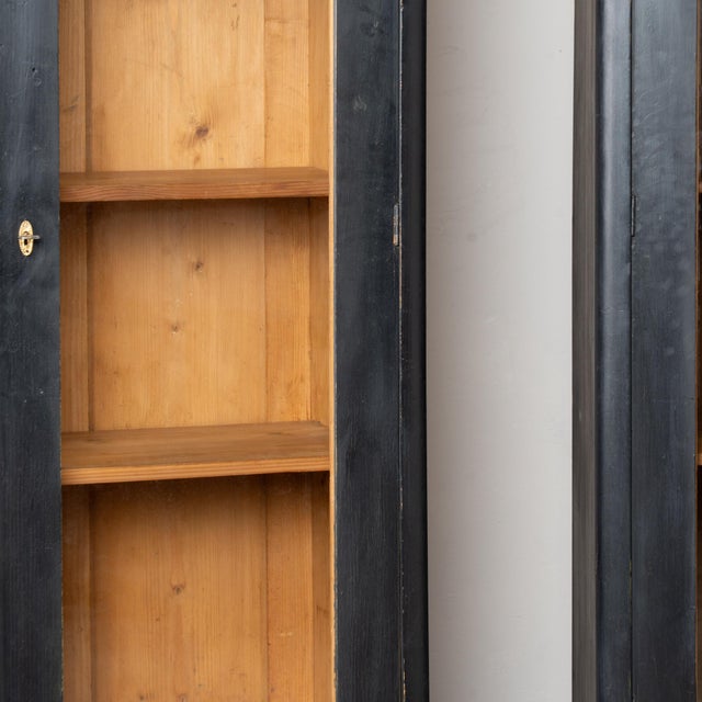 Black Pair of Early 20th Century Black Painted Pine Bookcases For Sale - Image 8 of 10