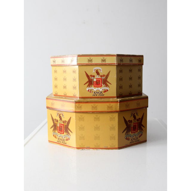 Vintage Knox Hat Boxes Pair For Sale - Image 6 of 12