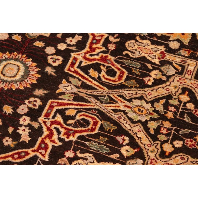 1990s Boho Chic Ziegler Brown Tan Hand-Knotted Wool Rug - 8'2'' X 9'11'' For Sale - Image 5 of 8