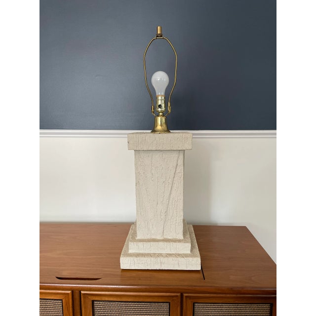 Postmodern Postmodern Square Columnar Plaster Lamp For Sale - Image 3 of 10