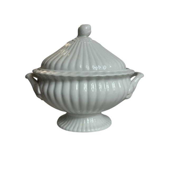 White Vintage Ironstone Soup Tureen Red-Cliff For Sale - Image 8 of 12