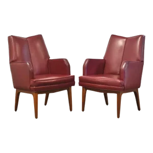 Maroon Lounge Chairs - a Pair