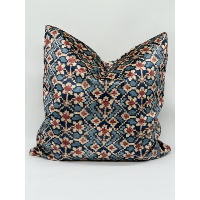Handmade decorative pillow cover crafted from 100% cotton with a richly detailed geometric pattern inspired by traditional...