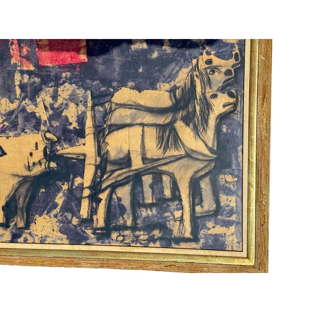 Morris Broderson Early 20th Century Monumental Morris Broderson Abstract Gouache Painting For Sale - Image 4 of 6