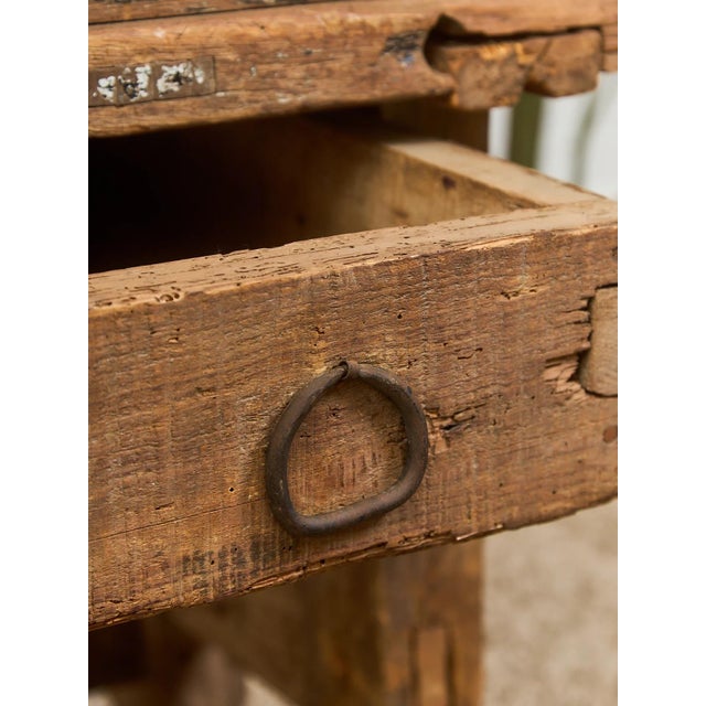 French Utilitarian Rustic Antique Desk For Sale - Image 12 of 12