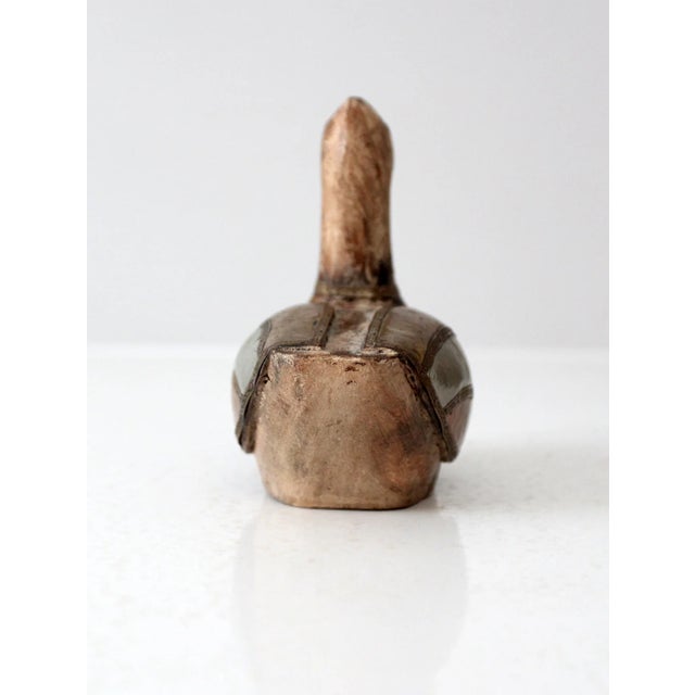 Vintage Folk Art Wood and Metal Duck Figurine For Sale - Image 9 of 9