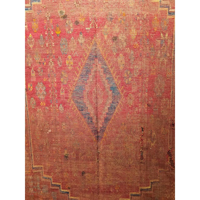 Vintage Moroccan Rug, Hand-Knotted Wool, Geometric Pattern, Soft Red & Yellow, 6’ X 14’ For Sale - Image 13 of 18