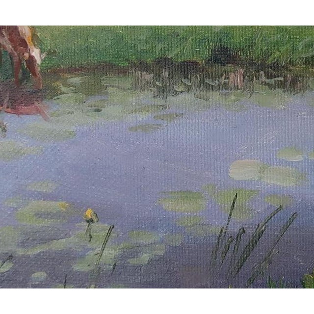 Rural Impressionism Oil Painting, River Landscape, Ukrainian Art 38-46 For Sale - Image 4 of 6