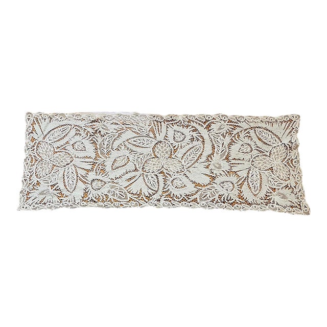 Antique Museum Battenburg Lace Tablecloth Runner For Sale