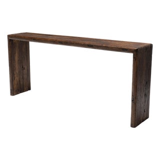 19th Century Chinese Reclaimed Elm Waterfall Table For Sale