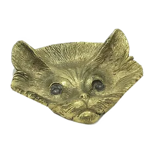 Mid-Century Brass Cat Ashtray, 1950s