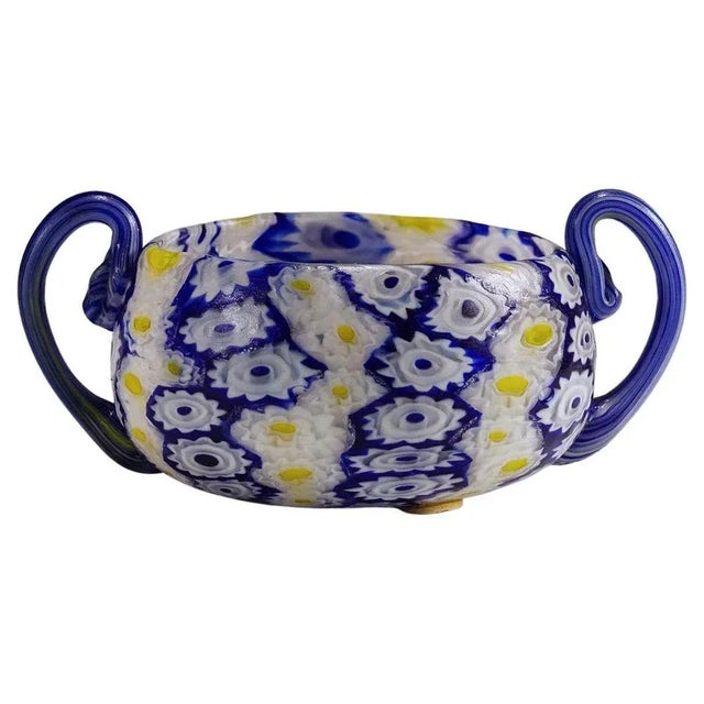 Blue Antique Millefiori Bowl in Blue by Fratelli Toso, 1890s For Sale - Image 8 of 8
