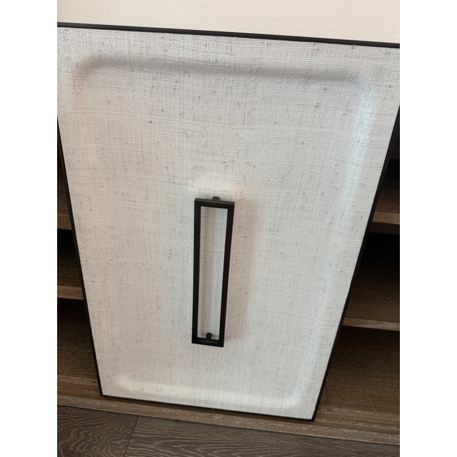 Uttermost/Revelation White Linen 3-Door Cabinet For Sale - Image 10 of 12