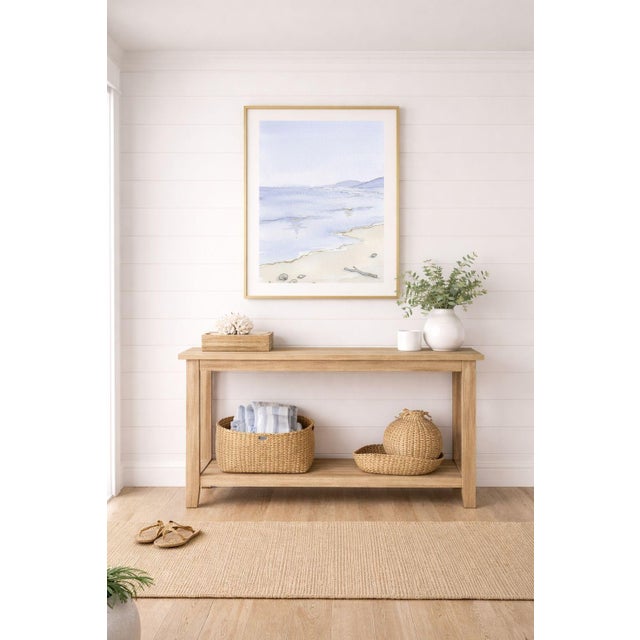 Contemporary Coastal Shoreline Wall Art, Pastel Beach Seascape Print, Minimalist Ocean Art Print, 24″ × 36″ For Sale - Image 3 of 9