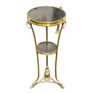 French Empire Bronze and Marble Side Table For Sale