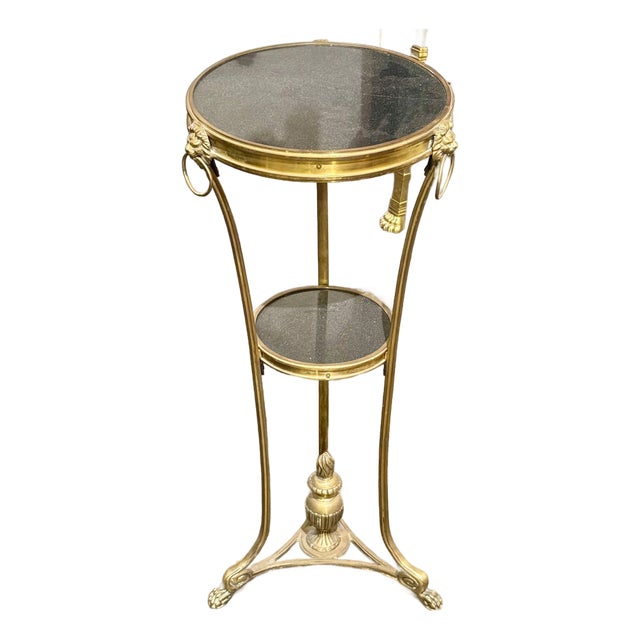 French Empire Bronze and Marble Side Table For Sale