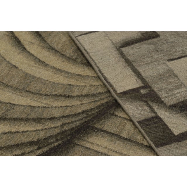 Beige Rug & Kilim's Modern Optical Illusion Rug in Charcoal and Taupe For Sale - Image 8 of 8