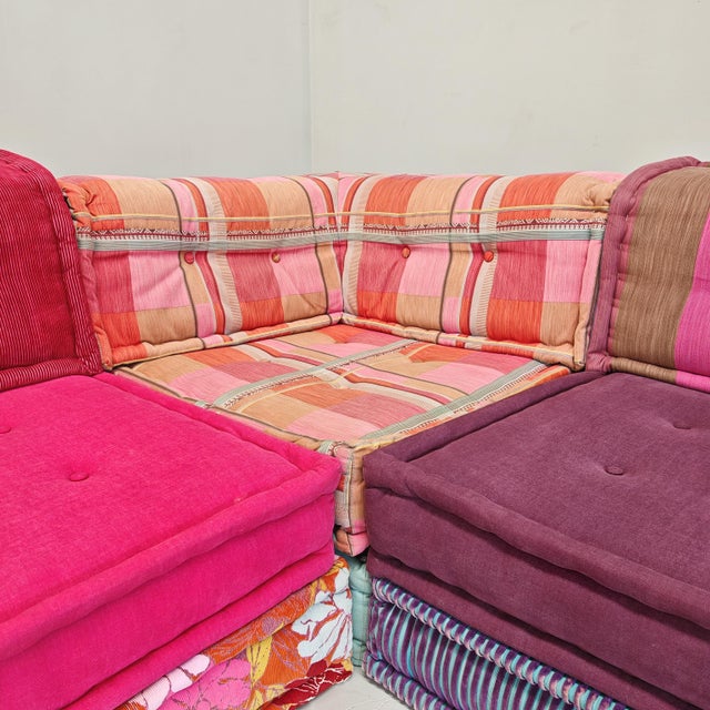 Mah Jong Red Four-Seater Modular Sofa by Missoni, H. Hopfer for Roche Bobois, 1990s, Set of 4 For Sale - Image 4 of 18