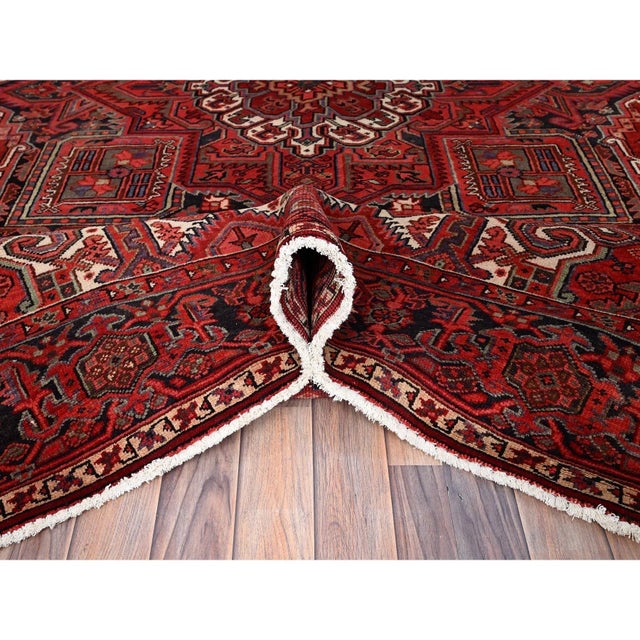1960s Red Semi Antique Persian Heriz Design Rug | Chairish