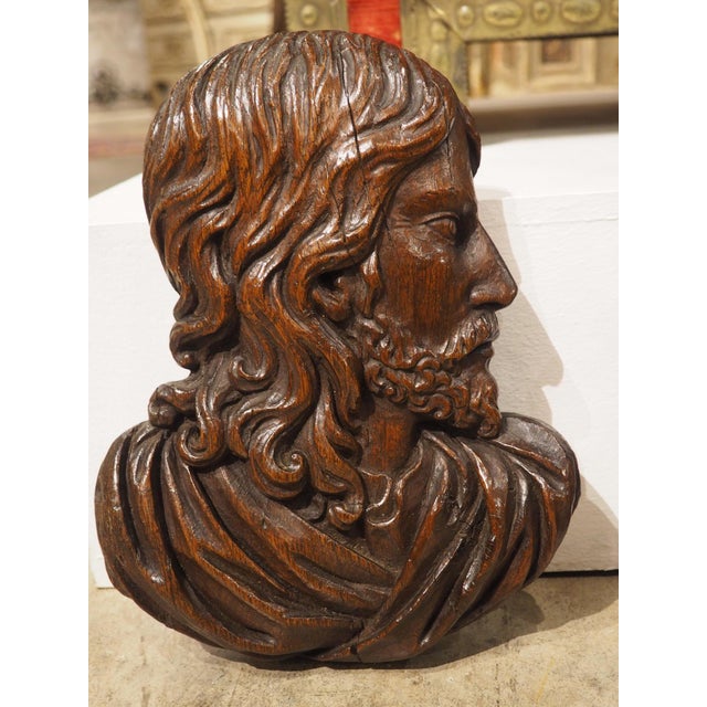 17th Century Set of 17th/18th Century French Carved Oak Renaissance Style Profile Busts For Sale - Image 5 of 18
