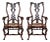 Pair of Gothic Chippendale Dining Armchairs in Solid Mahogany , 1890 For Sale